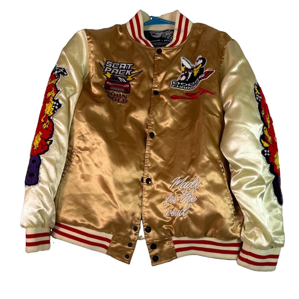 Reason X Dodge Scat Pack Men's Varsity Bomber Jacket RARE Limited Edition Sz L.